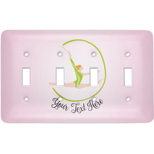 Custom Gymnastics with Name/Text Light Switch Cover (4 Toggle Plate) (Personalized)