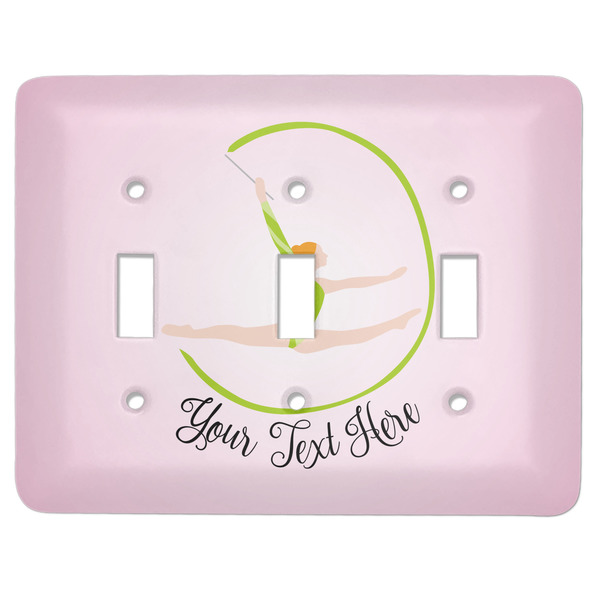 Custom Gymnastics with Name/Text Light Switch Cover (3 Toggle Plate) (Personalized)