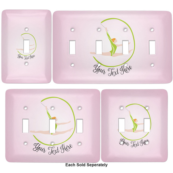 Gymnastics with Name/Text Light Switch Covers all sizes