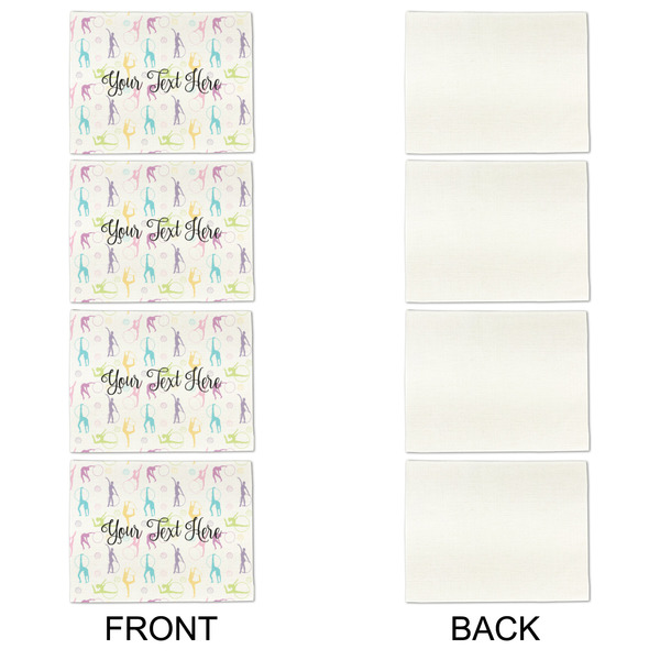 Gymnastics with Name/Text Linen Placemat - APPROVAL Set of 4 (single sided)