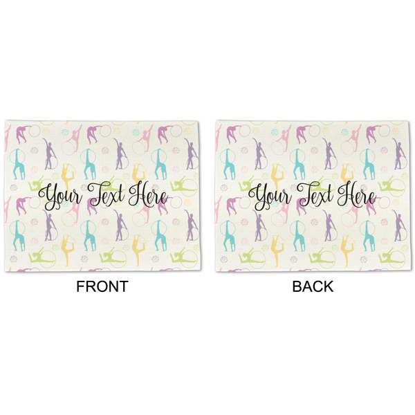 Gymnastics with Name/Text Linen Placemat - APPROVAL (double sided)