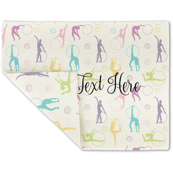 Custom Gymnastics with Name/Text Double-Sided Linen Placemat - Single
