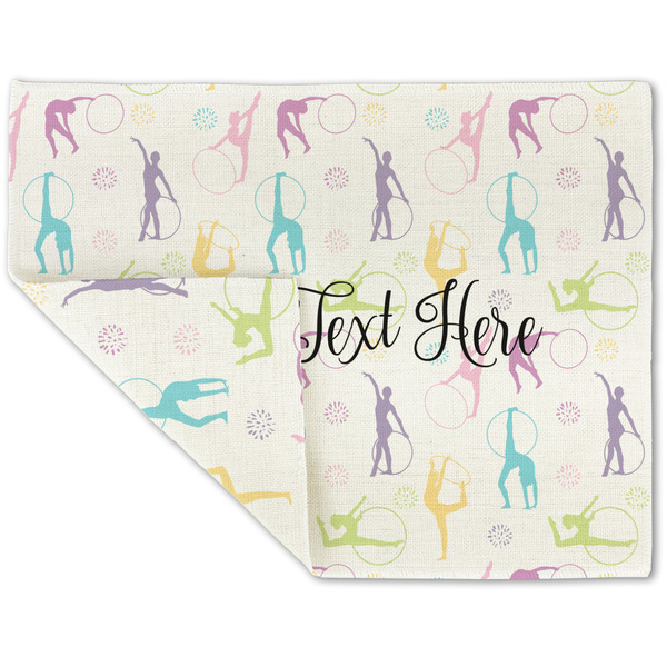 Gymnastics with Name/Text Linen Placemat - Folded Corner (double side)