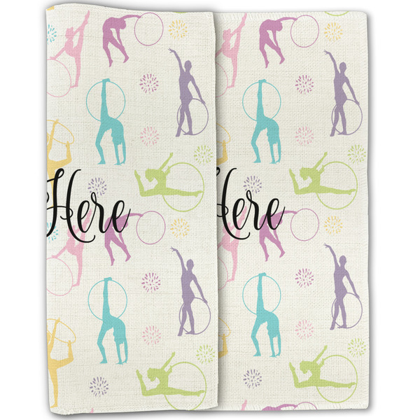 Gymnastics with Name/Text Linen Placemat - Folded Half (double sided)