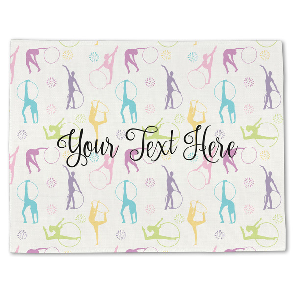 Gymnastics with Name/Text Linen Placemat - Front