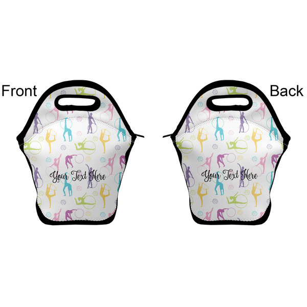 Gymnastics with Name/Text Lunch Bag - Front and Back