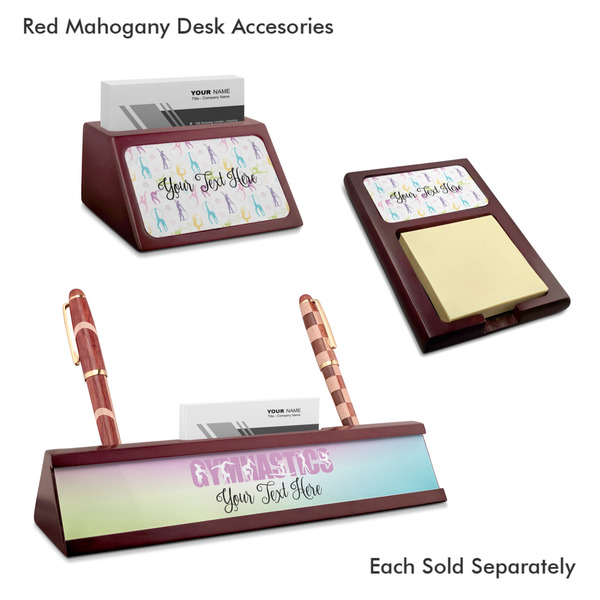Gymnastics with Name/Text Mahogany Desk Accessories