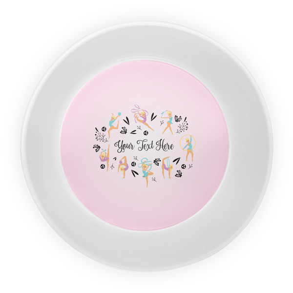 Gymnastics with Name/Text Melamine Bowl - Center