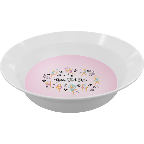 Custom Gymnastics with Name/Text Melamine Bowl
