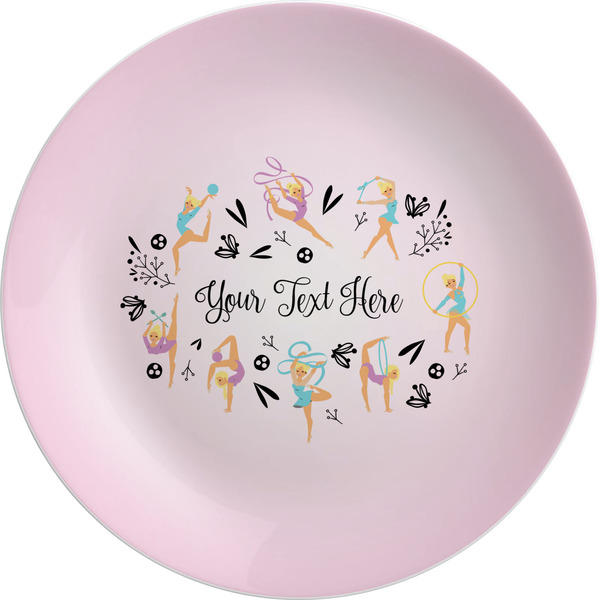Custom Gymnastics with Name/Text Melamine Salad Plate - 8" (Personalized)