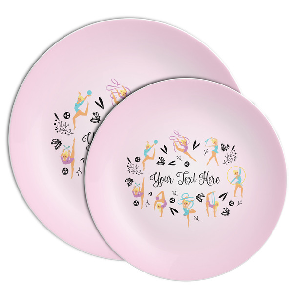 Gymnastics with Name/Text Melamine Plates - PARENT/MAIN