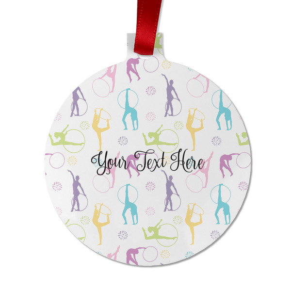 Custom Gymnastics with Name/Text Metal Ball Ornament - Double Sided