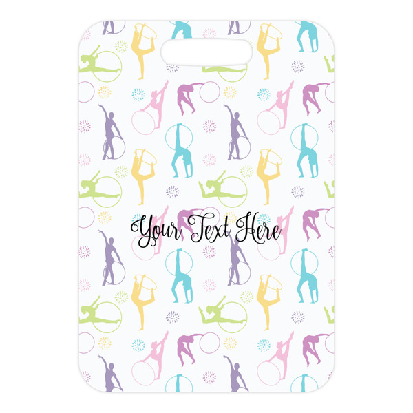 Gymnastics with Name/Text Metal Luggage Tag - Front Without Strap