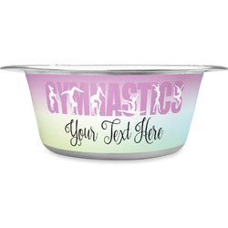 Gymnastics with Name/Text Stainless Steel Dog Bowl - Medium (Personalized)