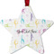 Gymnastics with Name/Text Metal Star Ornament - Front