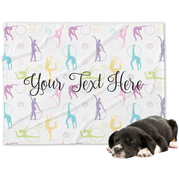 Custom Gymnastics with Name/Text Dog Blanket - Large (Personalized)