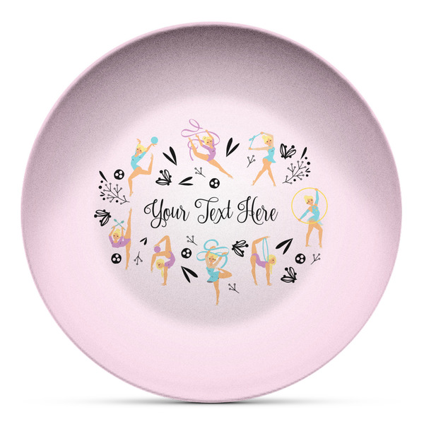 Custom Gymnastics with Name/Text Microwave Safe Plastic Plate - Composite Polymer (Personalized)
