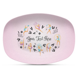 Gymnastics with Name/Text Plastic Platter - Microwave & Oven Safe Composite Polymer (Personalized)