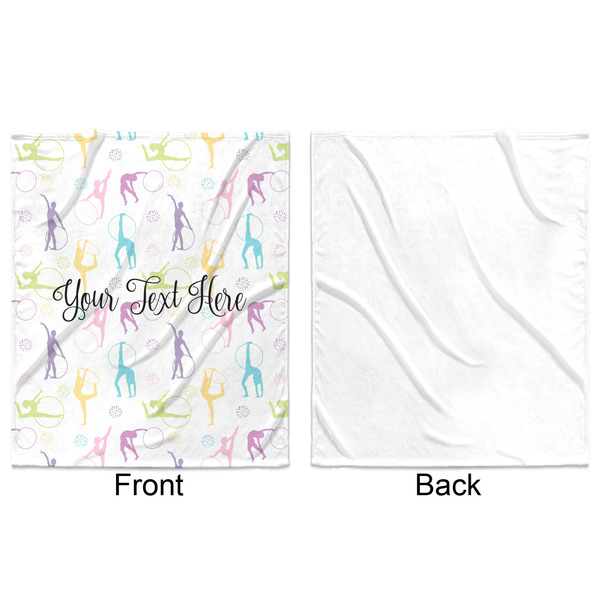 Gymnastics with Name/Text Minky Blanket - 50"x60" - Single Sided - Front & Back