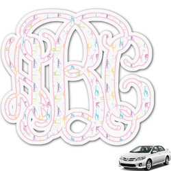 Gymnastics with Name/Text Monogram Car Decal (Personalized)