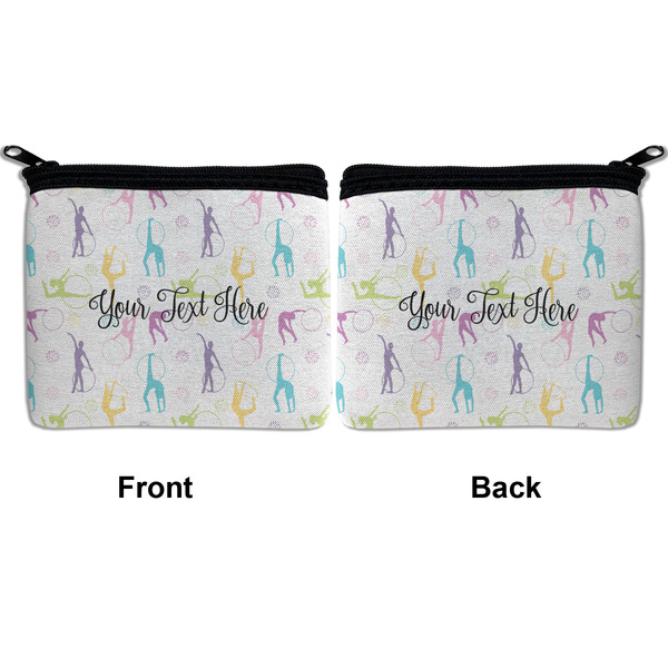Gymnastics with Name/Text Neoprene Coin Purse - Front & Back (APPROVAL)