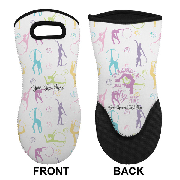 Gymnastics with Name/Text Neoprene Oven Mitt (Front & Back)