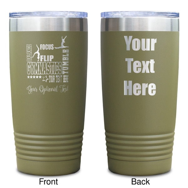 Gymnastics with Name/Text Olive Polar Camel Tumbler - 20oz - Double Sided - Approval