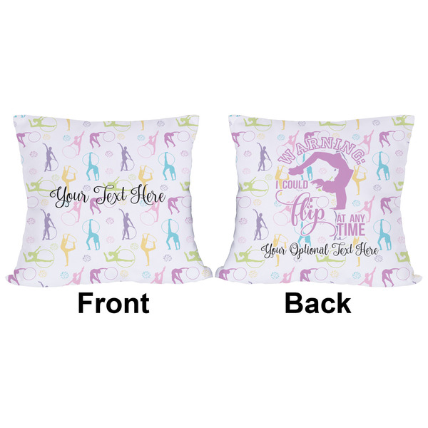 Gymnastics with Name/Text Outdoor Pillow - 18x18