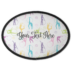 Gymnastics with Name/Text Iron On Oval Patch