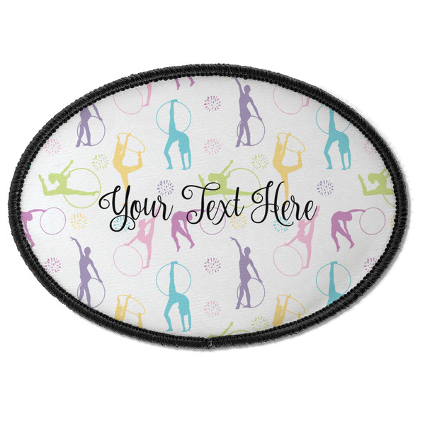 Custom Gymnastics with Name/Text Iron On Oval Patch