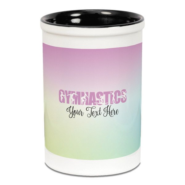 Gymnastics with Name/Text Pencil Holder - Black