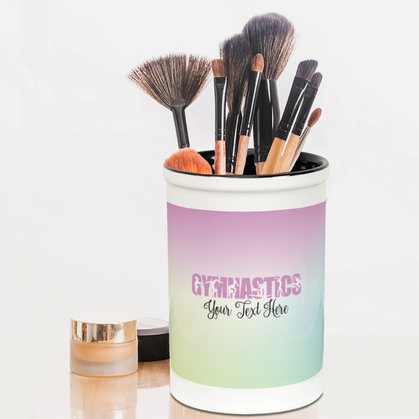 Gymnastics with Name/Text Pencil Holder - LIFESTYLE makeup