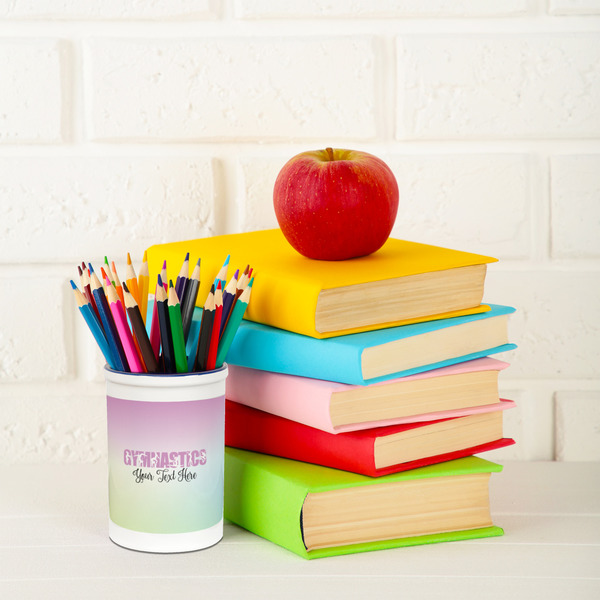 Gymnastics with Name/Text Pencil Holder - LIFESTYLE pencil