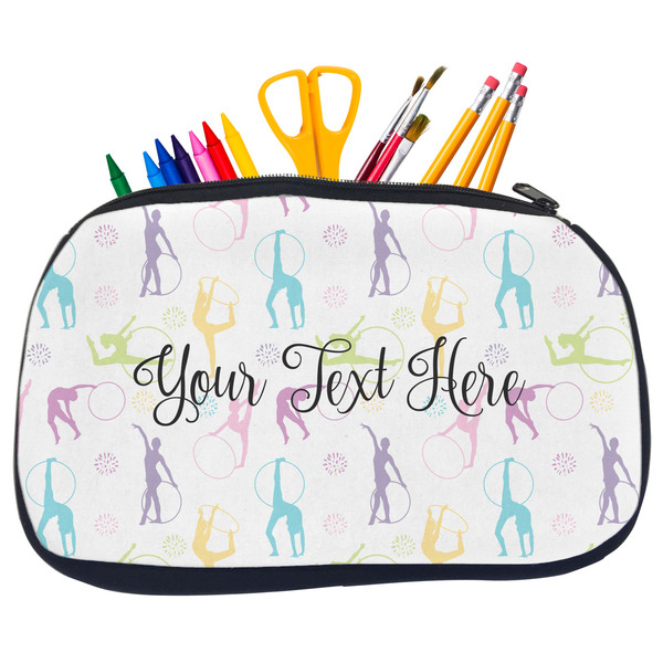Custom Gymnastics with Name/Text Neoprene Pencil Case - Medium