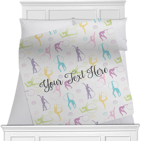 Custom Gymnastics with Name/Text Minky Blanket - Twin / Full - 80"x60" - Double Sided (Personalized)
