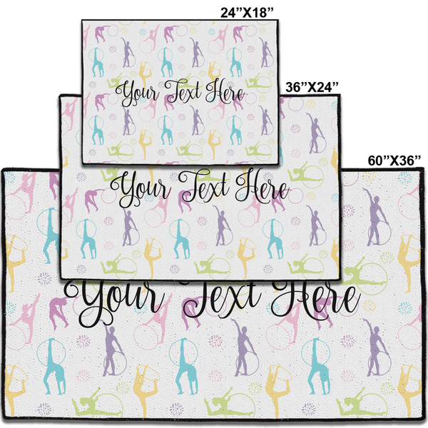 Gymnastics with Name/Text Personalized Door Mat - Group Parent IMF