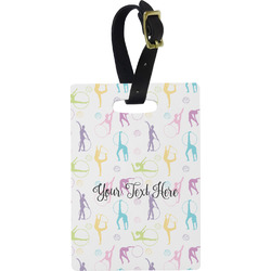 Gymnastics with Name/Text Plastic Luggage Tag - Rectangular