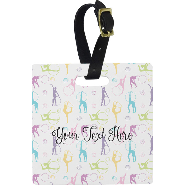 Gymnastics with Name/Text Personalized Square Luggage Tag