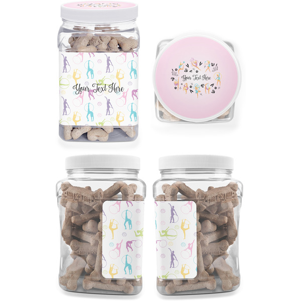 Gymnastics with Name/Text Pet Treat Jar - Multiple Angles