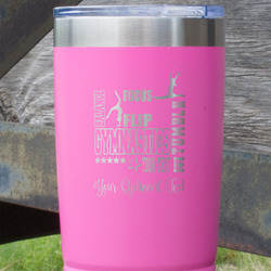 Gymnastics with Name/Text 20 oz Stainless Steel Tumbler - Pink - Double Sided