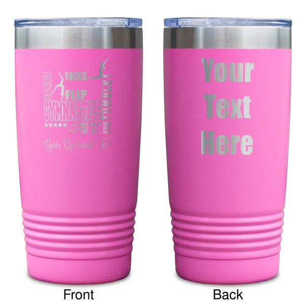 Gymnastics with Name/Text Pink Polar Camel Tumbler - 20oz - Double Sided - Approval