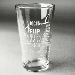 Gymnastics with Name/Text Pint Glass - Engraved
