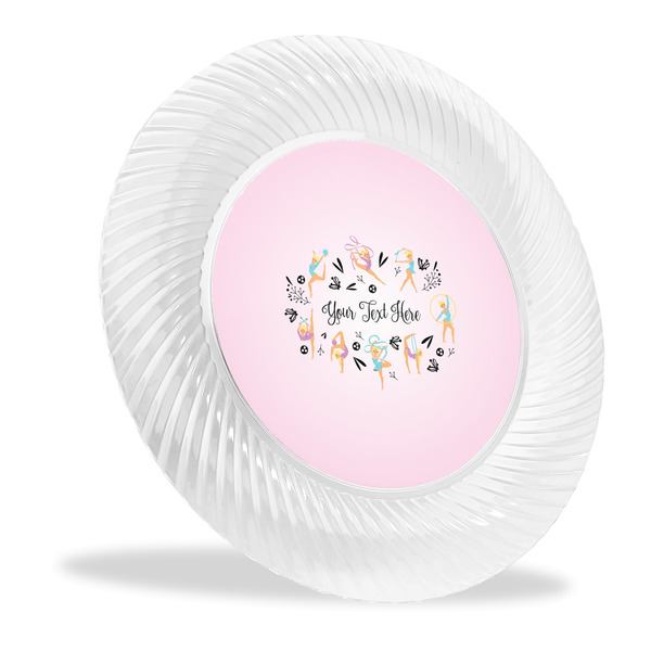 Custom Gymnastics with Name/Text Plastic Party Dinner Plates - 10"