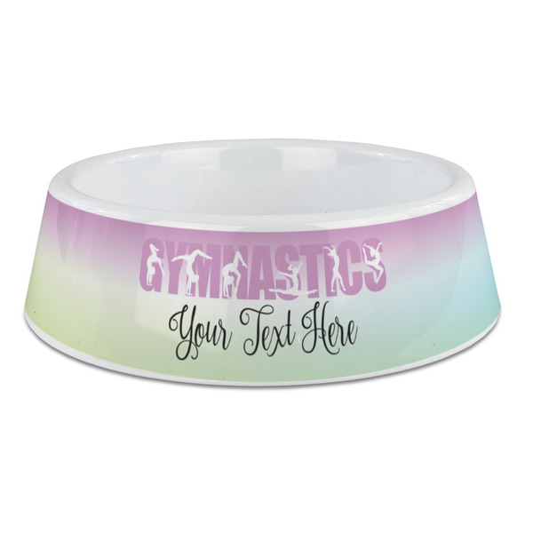 Custom Gymnastics with Name/Text Plastic Dog Bowl - Large
