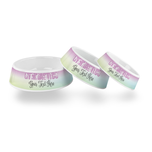 Gymnastics with Name/Text Plastic Pet Bowls - PARENT MAIN