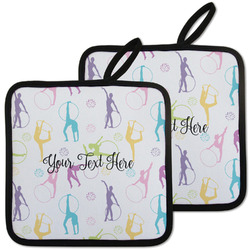 Gymnastics with Name/Text Pot Holders - Set of 2