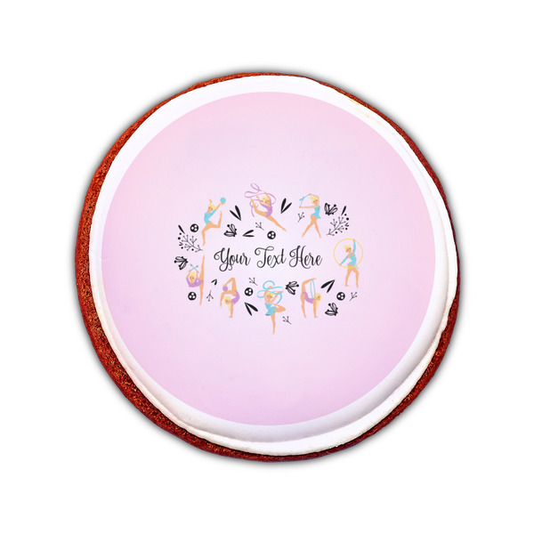 Gymnastics with Name/Text Printed Icing Circle - Small - On Cookie