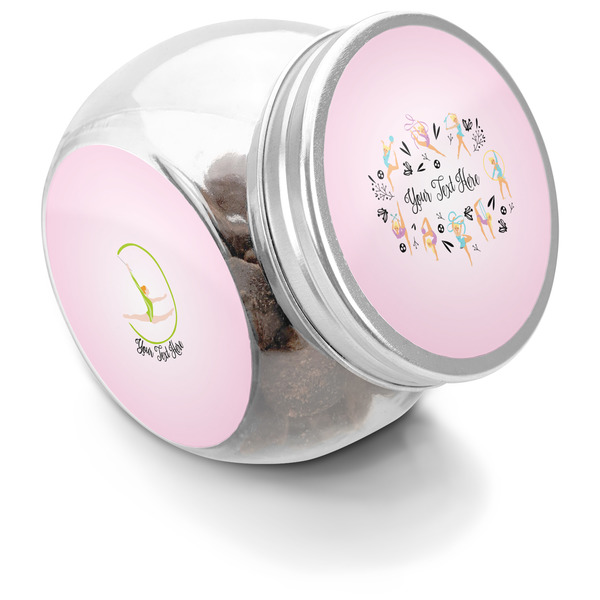 Custom Gymnastics with Name/Text Puppy Treat Jar (Personalized)