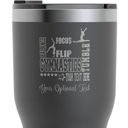 Gymnastics with Name/Text RTIC Tumbler - Black - Engraved Front (Personalized)