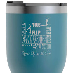 Gymnastics with Name/Text RTIC Tumbler - Dark Teal - Laser Engraved - Single-Sided